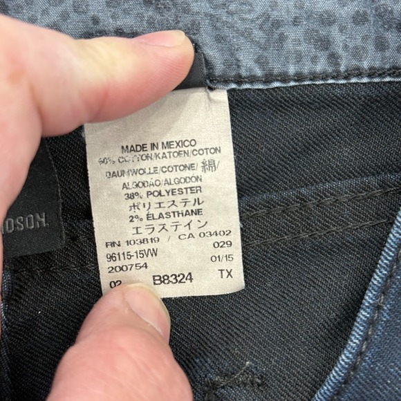 Harley Davidson Skinny Mid Rise Slim Stretch Jeans 32x28 Women 29 Dark Wash Blue - Picture 10 of 11